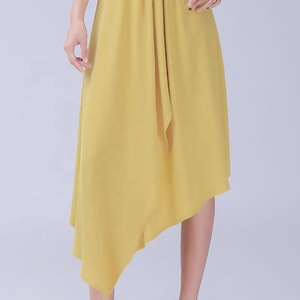 Solid <strong>Yellow</strong> <strong>Dresses</strong> <strong>Women</strong> Strap Evening Lady Asymmetrical Elegant Party V-neck Bodycon Sexy Maxi <strong>Dress</strong> - Product Image 6