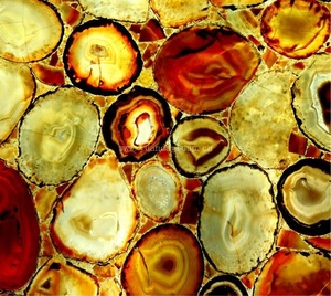 Carreaux de pierres précieuses multicolores, 100 pièces, en jaune, doré, agate comptoir