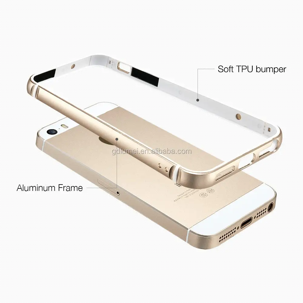 Ultraleichter Metall-Aluminium rahmen mit innerer TPU-Stoßstangen hülle für iPhone 5 5S SE