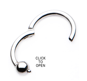 16g <strong>Surgical</strong> <strong>Steel</strong> Hinged Segment <strong>Rings</strong> With 3mm Ball - Product Image 2