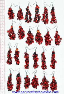 Huayruro pendientes semillas rojas hechas a mano en perú, joyería hecha a mano bohemia con cuentas tienda al por mayor - Product Image 2