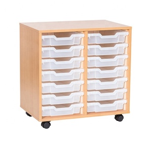 Armadio di stoccaggio per giocattoli per bambini in legno per scuola <span class=keywords><strong>Montessori</strong></span> educativo rimovibile di alta qualità con 10 vassoi poco profondi - Product Image 3