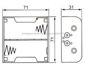 2x1.5 v Tamanho D (UM-1 * <span class=keywords><strong>2</strong></span>) Caso Suporte Da Bateria com o black & red chumbo fio - Product Image 4