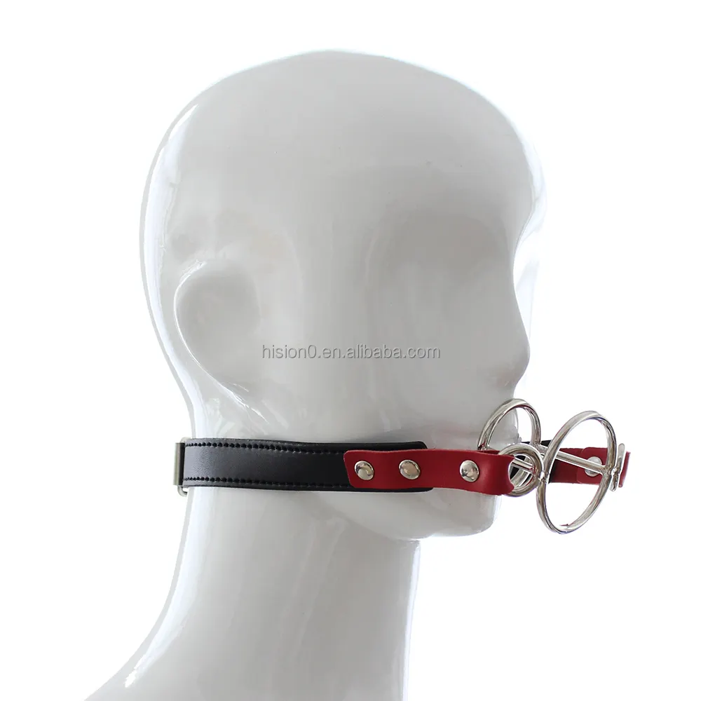 Deep Throat Two Stainless Steel Ring Bondage Mouth For Penise Insert Lockable Mouth Gag Adult Restraint Stimulating Toy