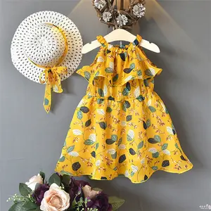 Roupas infantis de verão, vestidos bonitos para meninas, de princesa, coreano e praia