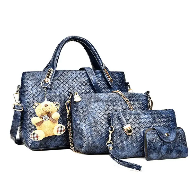 Sac EIN Haupt Femme Cuir Weben Muster Damen Handtasche PU Leder Frau Set Handtasche