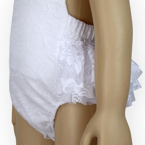 nuevo diseño Boutique niños verano sin mangas Halter atado Color sólido encaje <span class=keywords><strong>blanco</strong></span> chica Flor del mameluco <span class=keywords><strong>mono</strong></span> del bebé - Product Image 4