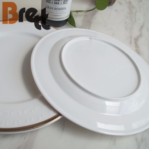 Juego de Vajilla de Porcelana Fina Brett New Bone <span class=keywords><strong>China</strong></span> para Bodas, Platos con Borde Dorado, Último Diseño - Product Image 5
