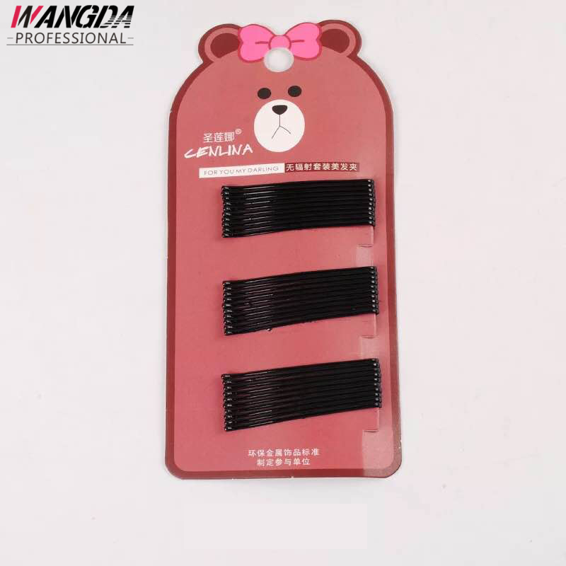 Оптовая продажа, аксессуары для волос, модные черные шпильки для волос для девочек, комплекты заколок в простом стиле