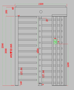 Turnstile Access Control <strong>Gate</strong> <strong>RFID</strong> Card <strong>Reader</strong> Control 304 SUS Full <strong>Height</strong> Turnstile <strong>Gate</strong> - Product Image 3