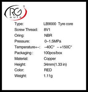HVAC-Núcleo de válvula de neumático de alto rendimiento, A/C, LB9000, 5V1, latón, núcleo de válvula de neumático, TRC1R Siming - Product Image 5