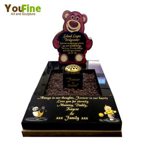 Pierre tombale pour bébé en marbre et granit moderne et unique personnalisée avec statue de tigre - Product Image 4