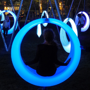 Hamacas led brillantes <span class=keywords><strong>de</strong></span> plástico RGB para niños, Columpio <span class=keywords><strong>de</strong></span> iluminación interior, 16 colores - Product Image 2