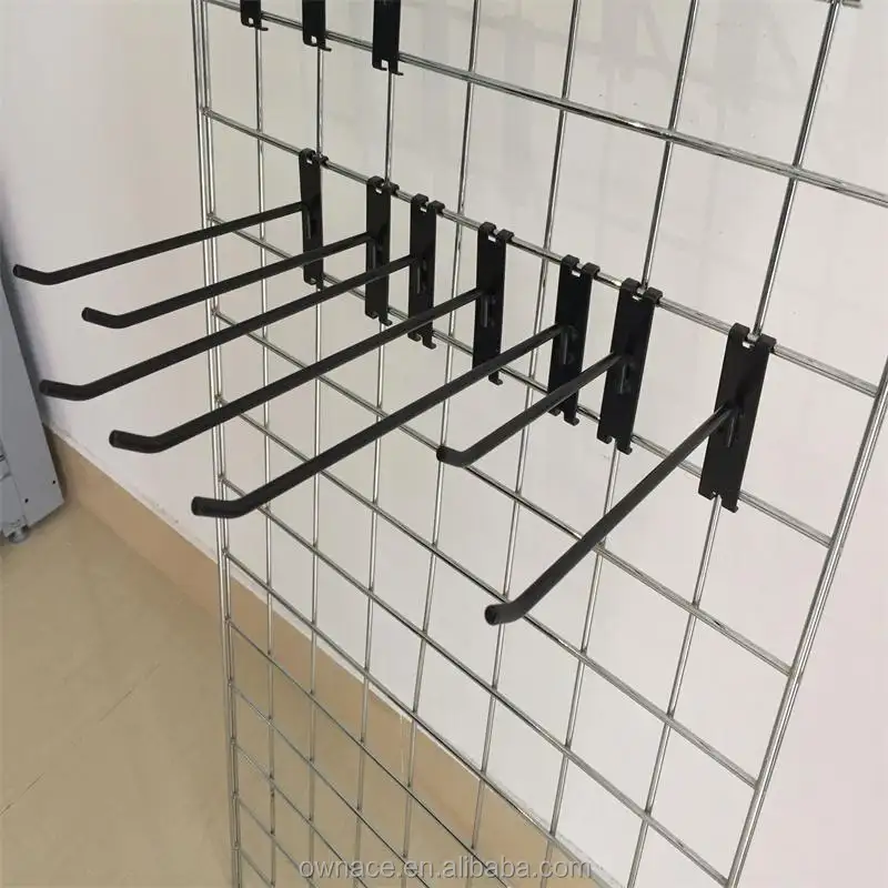 Winkel Armaturen Aangepaste Muur Draad Grid Panel Display Rack Stand Met Gridwall Haak