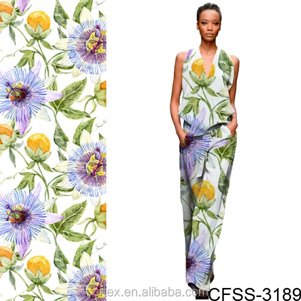 New Fashion Blumen druck Chiffon Polyester Bubble Crêpe Stoff für Kleidungs stück