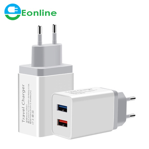 <span class=keywords><strong>Chargeur</strong></span> de voyage USB 5V 2.4a à 2 ports, adaptateur secteur mural, universel, pour téléphone intelligent ue US, iPhone XS Max X 8 iPad et tablette - Product Image 1