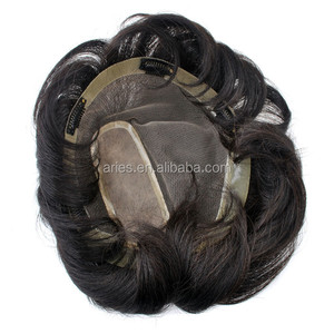 di spessore chiusure pezzo superiore posticci <span class=keywords><strong>uomo</strong></span> toupet capelli umani clip in estensione - Product Image 6