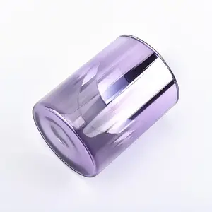 307毫升逐渐变化的紫色半透明离子电镀玻璃烛台