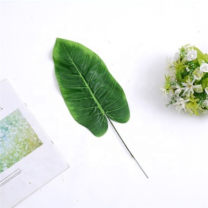 V-3209 ขายส่งใบพืชประดิษฐ์ประดิษฐ์ใบกล้วยสีเขียวสำหรับตกแต่ง - Product Image 3
