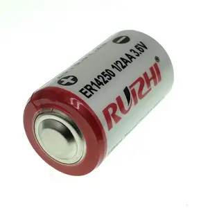 RUIZHI Li-SOCI2 Battery Bobbin Type 1/2 AA ER14250 3.6V 1200mAh Lithium Primary Battery ER14250 GPS tracking system