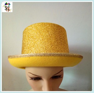 Cheap Gold Color <strong>Adult</strong> <strong>Party</strong> Fancy Dress Costume Round Top <strong>Hats</strong> HPC-0293 - Product Image 2