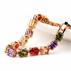 Vende Teemi caliente de la Navidad! Forma Oro 18KChampagne plateado Multicolor Water Drop AAA zirconia Piedra Mujeres pulsera nu - Product Image 3