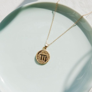 MO-N2019003 MoyaMiya 2019 nouvelle haute qualité plaqué or Zodiaque Pièce Choker Collier Astrologie Mode dames Bijoux collier - Product Image 4