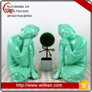 Glassa colorata statua di <span class=keywords><strong>buddha</strong></span> per la decorazione domestica.