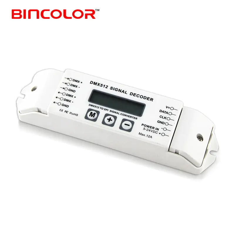BC-820 lcd screen display DMX to SPI pixel light WS2812 SK6812 IC chip led strip DMX signal decoder controller