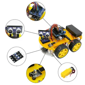 다기능 4WD 로봇 자동차 키트 arduino 용 초음파 모듈 로봇 자동차 조립 키트