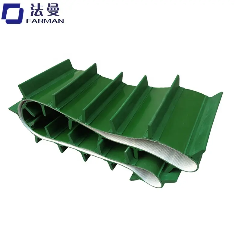 High quality food grade Pu/Pvc Special processing conveyor belt with baffle for food industry