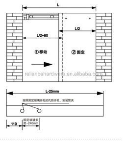 Quincaillerie de douche <span class=keywords><strong>coulissante</strong></span> sans cadre à 90 degrés pour <span class=keywords><strong>porte</strong></span> de douche double à angle droit - Product Image 4