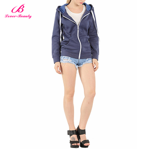Servicio del OEM azul violáceo frontal con cremallera larga fabricante de encargo Sudadera con capucha - Product Image 2