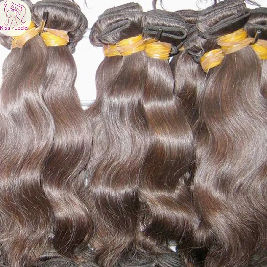 Tendencia al por mayor del pelo de la belleza paquetes de onda del cuerpo Natural camboyano marrón virginal que teje del pelo Premium10A