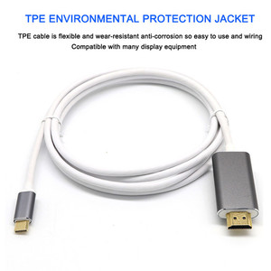 Điện Thoại Di Động Để TV Và Máy Tính Tốc Độ Cao 4K Độ Nét Cao <span class=keywords><strong>USB</strong></span> 3.1 Loại C Để <span class=keywords><strong>HDMI</strong></span> Chuyển Đổi Adapter Cable Cho Máy Tính Xách Tay 1.8M - Product Image 4