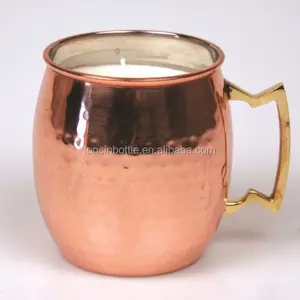 400ml Moskauer Maultier becher Kerze gehämmert Kupfer becher, Fass kerzenhalter, kupfer beschichtetes Kerzen glas aus Edelstahl