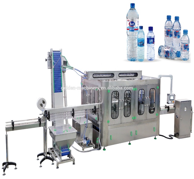 Automatic 3-in-1 Mineral Water Production Line / Complete Water Bottling Plant Factory