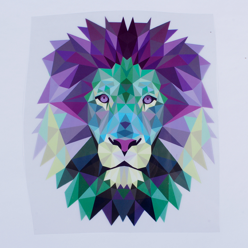 Custom Screen Print Transfers Wholesale Multicolored Lion Pattern Design Heat Transfer Sticker For T Shirt