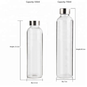 批发750毫升水玻璃瓶饮水瓶硼硅玻璃瓶装水 - Product Image 1