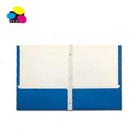 Carpeta de Presentación de Papel de Dos Bolsillos Tamaño Carta, Ecológica, de Alta Calidad, Color Azul, con 3 Solapas, para Uso en Oficina y Escuela, Precio de Fábrica
