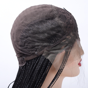Colore nero e capelli sintetici materiale africano <span class=keywords><strong>parrucca</strong></span> intrecciata - Product Image 4