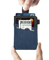 Dompet Ramping Minimalis Pemblokir RFID-Pemegang Kartu Saku Depan Ide Baru dengan Uang Tunai dan Kunci