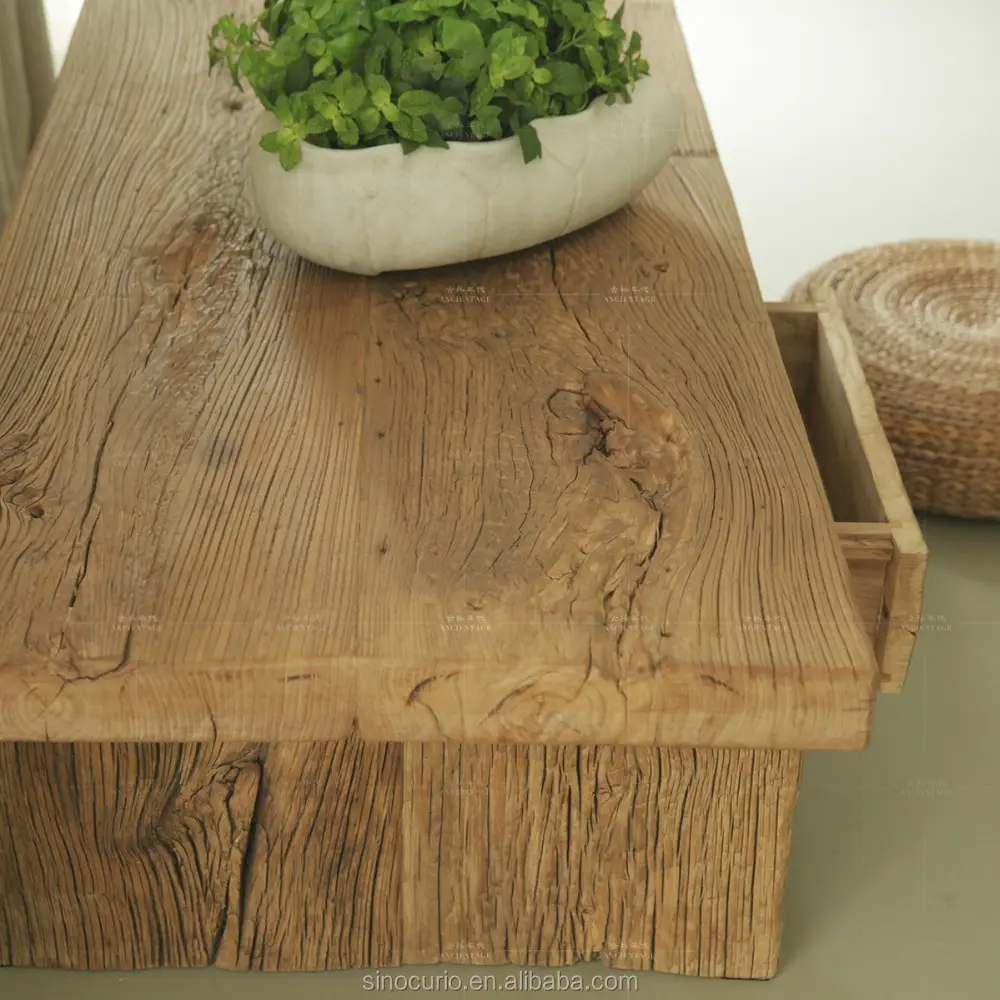 Antique reclaimed wood sideboard  elm wood furniture  recycled elm sideboard