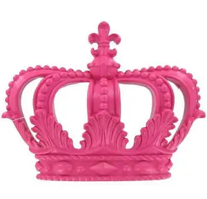 Factory custom Pink crown plaque Glossy cross princess tiara resin wall hanging decor