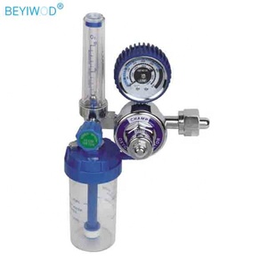 Régulateur d'oxygène médical à <span class=keywords><strong>Double</strong></span> pression, jauge avec humidificateur, 2 pièces - Product Image 3