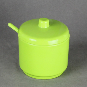 Impreso personalizado Set de 3 verde de plástico 4 oz condimento elegante tarro de especias con cucharas de servir y <span class=keywords><strong>la</strong></span> bandeja - Product Image 5