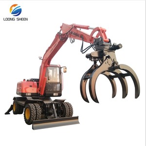 9 toneladas excavadora de ruedas con cargadora de caña de azúcar/madera <span class=keywords><strong>Grabber</strong></span> brazo fuerte hecho en China - Product Image 1