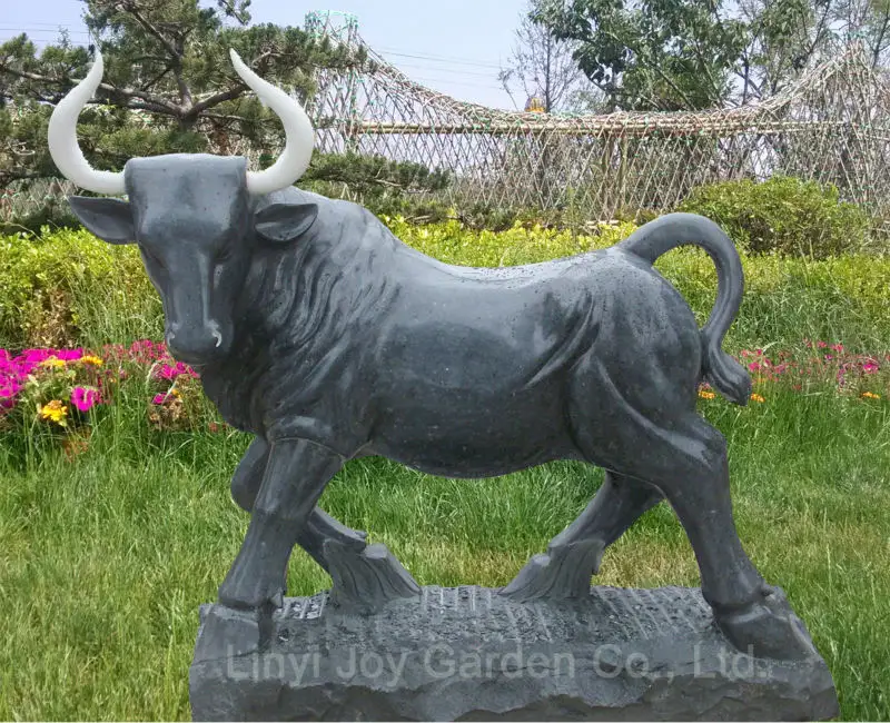 Garten Dekoration Granit Stein Bull Skulptur Leben Größe Bull Statue