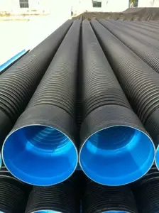 제조업체 가격 PE culvert 파이프 SN4 400MM pe 이중 벽 골판지 파이프 배수