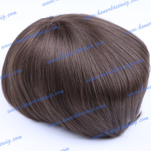 Base de encaje suizo HT12 con borde de PU en <span class=keywords><strong>color</strong></span> marrón <span class=keywords><strong>ceniza</strong></span>. # 7TCB Peluca de pelo natural liso de 15 cm y 6 pulgadas de largo <span class=keywords><strong>para</strong></span> <span class=keywords><strong>hombre</strong></span>, estilo libre - Product Image 4